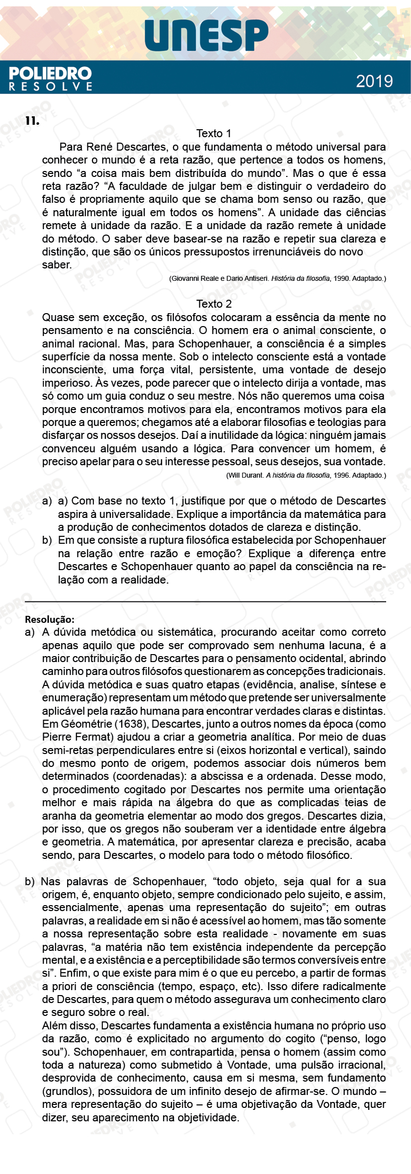 Dissertativa 11 - 2ª Fase - 1º Dia - Unesp 2019