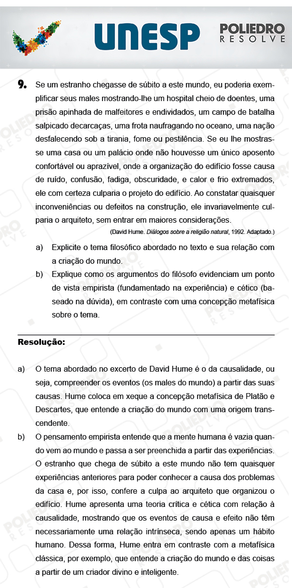 Dissertativa 9 - 2ª Fase - Unesp 2018