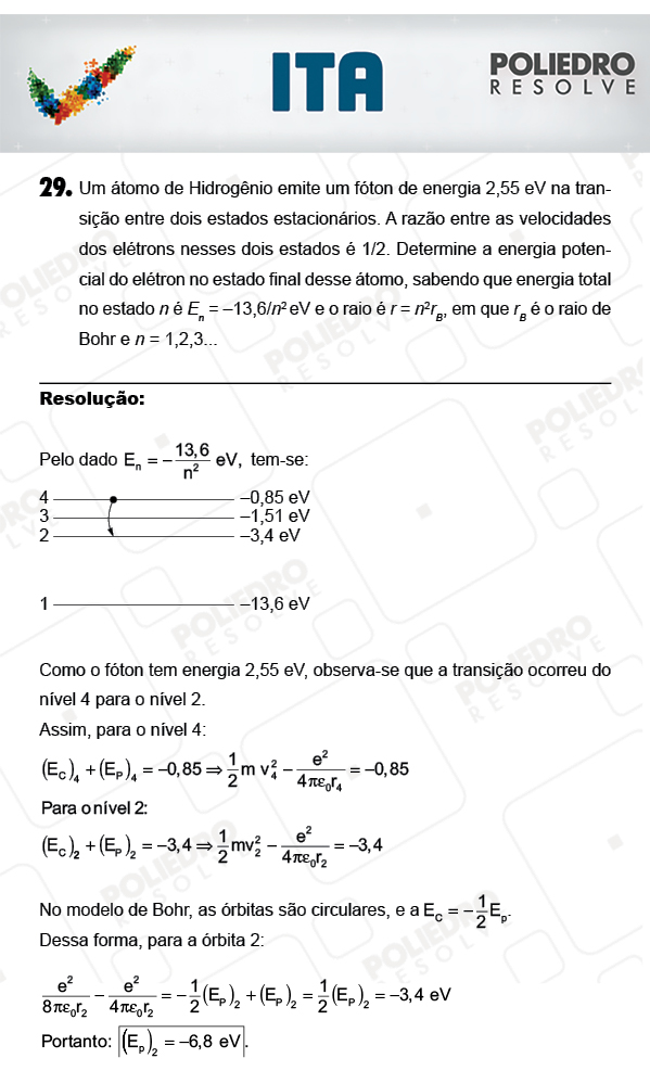 Dissertativa 29 - Física - ITA 2018