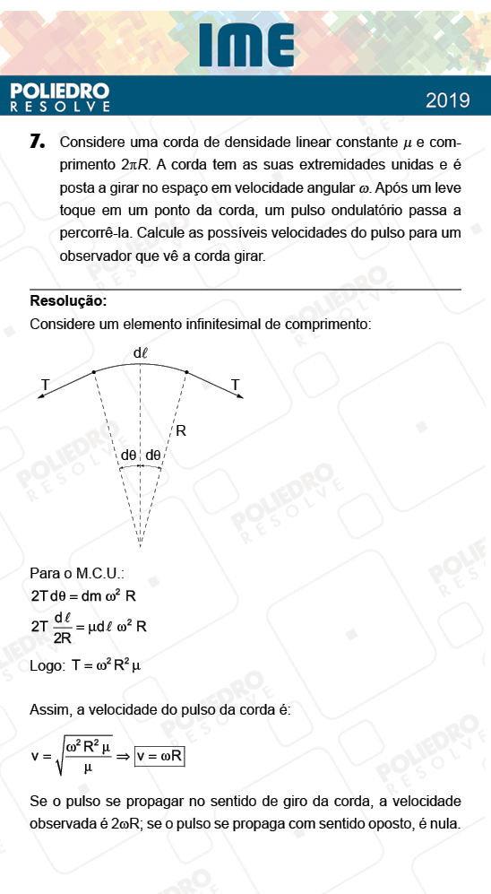 Dissertativa 7 - 2ª Fase - Física - IME 2019
