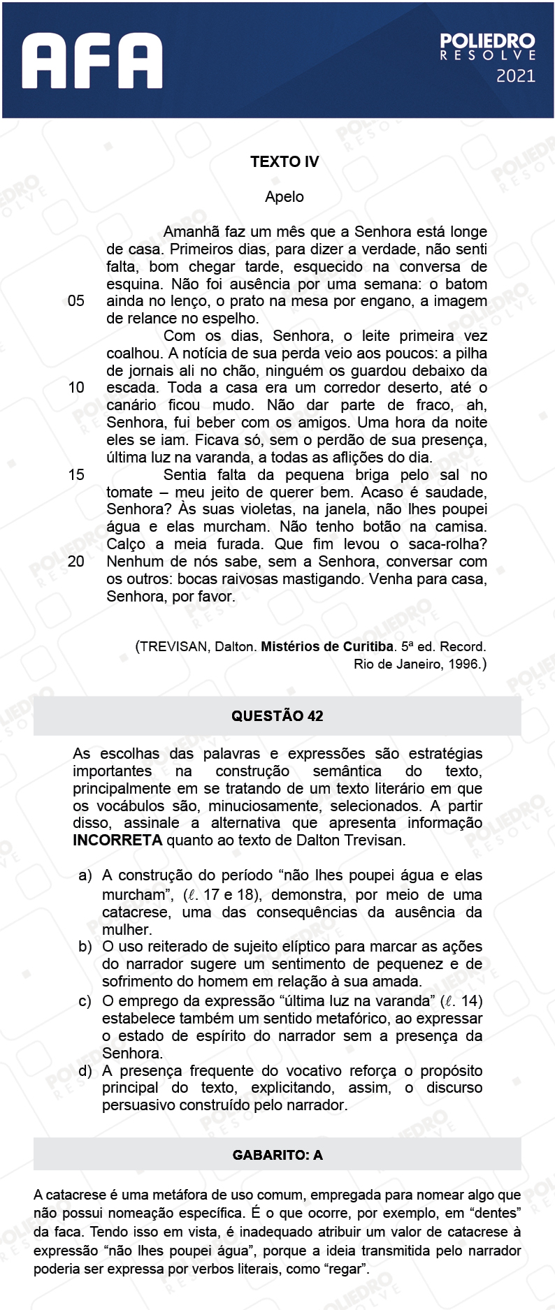 Questão 42 - Prova Tipo A - AFA 2021