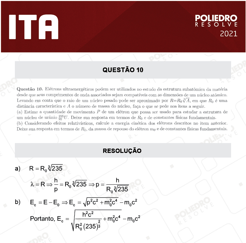 Dissertativa 10 - 2ª Fase - 2º Dia - Fís/Red - ITA 2021