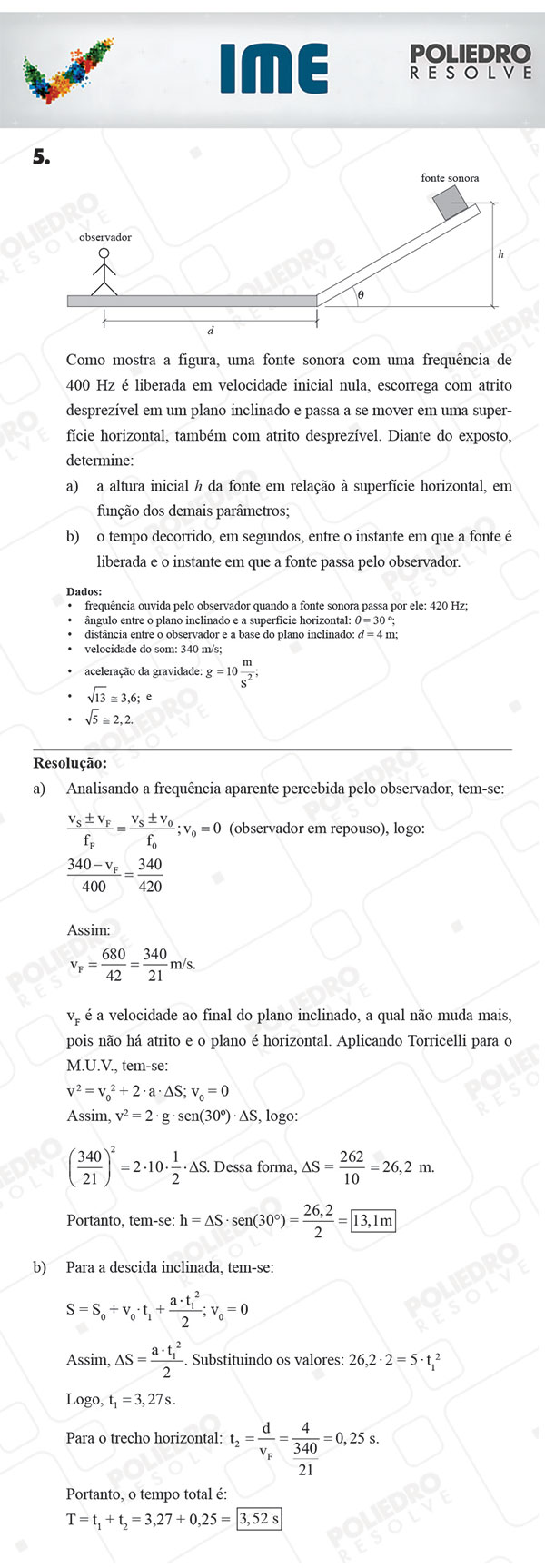 Dissertativa 5 - Física - IME 2018