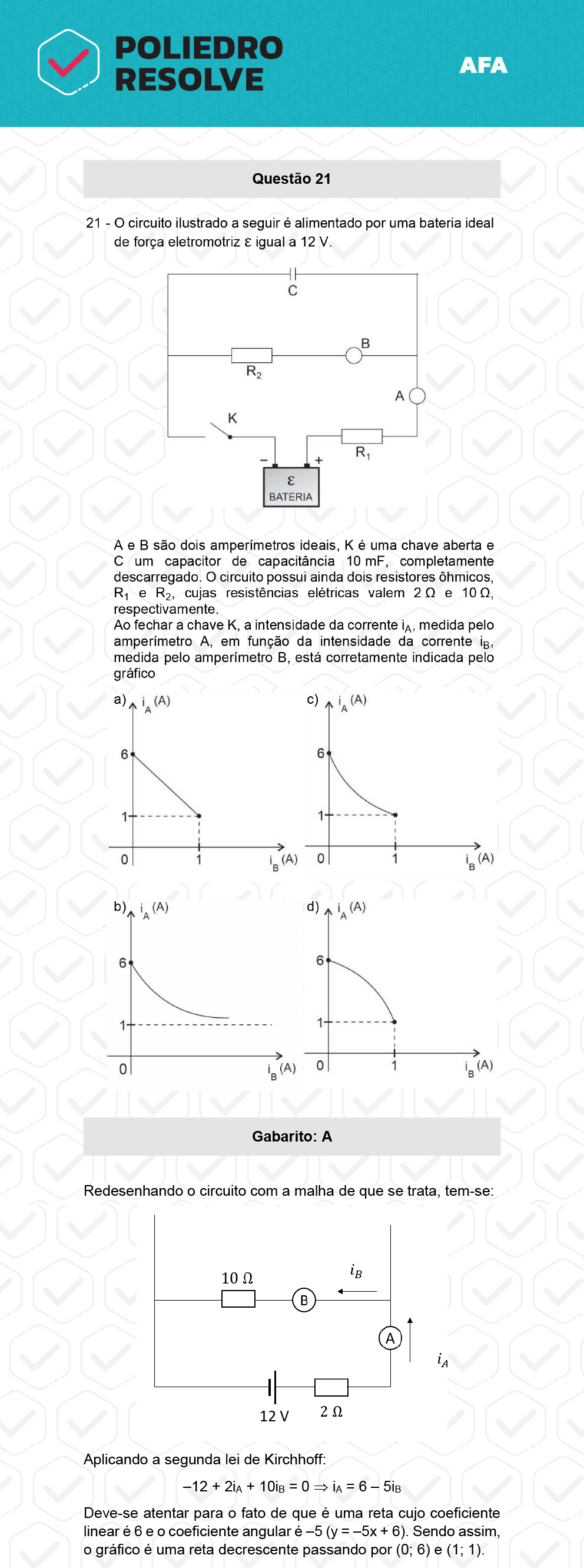 Questão 21 - Prova Tipo A - AFA 2023