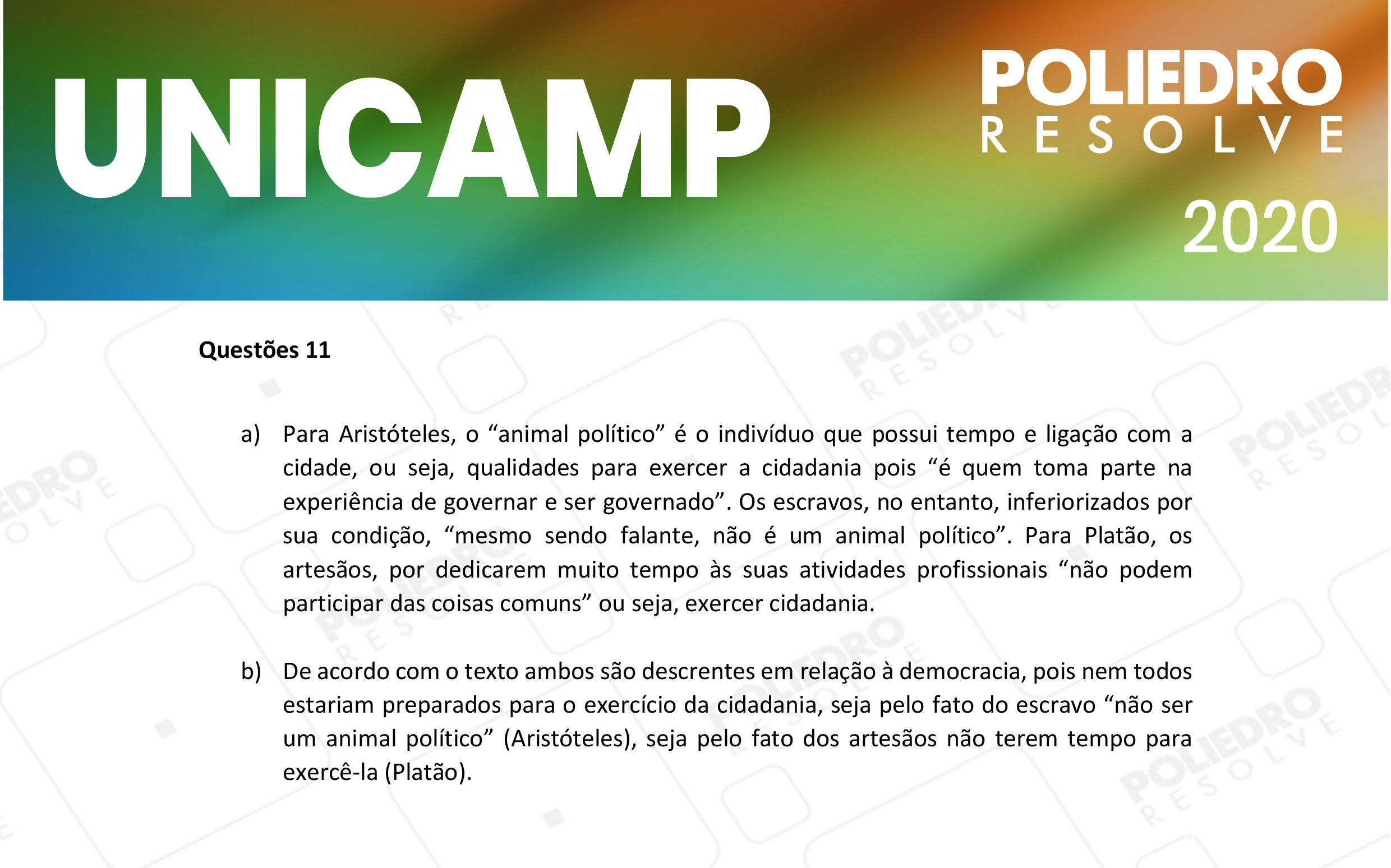 Dissertativa 11 - 2ª Fase - 2º Dia - Unicamp 2020