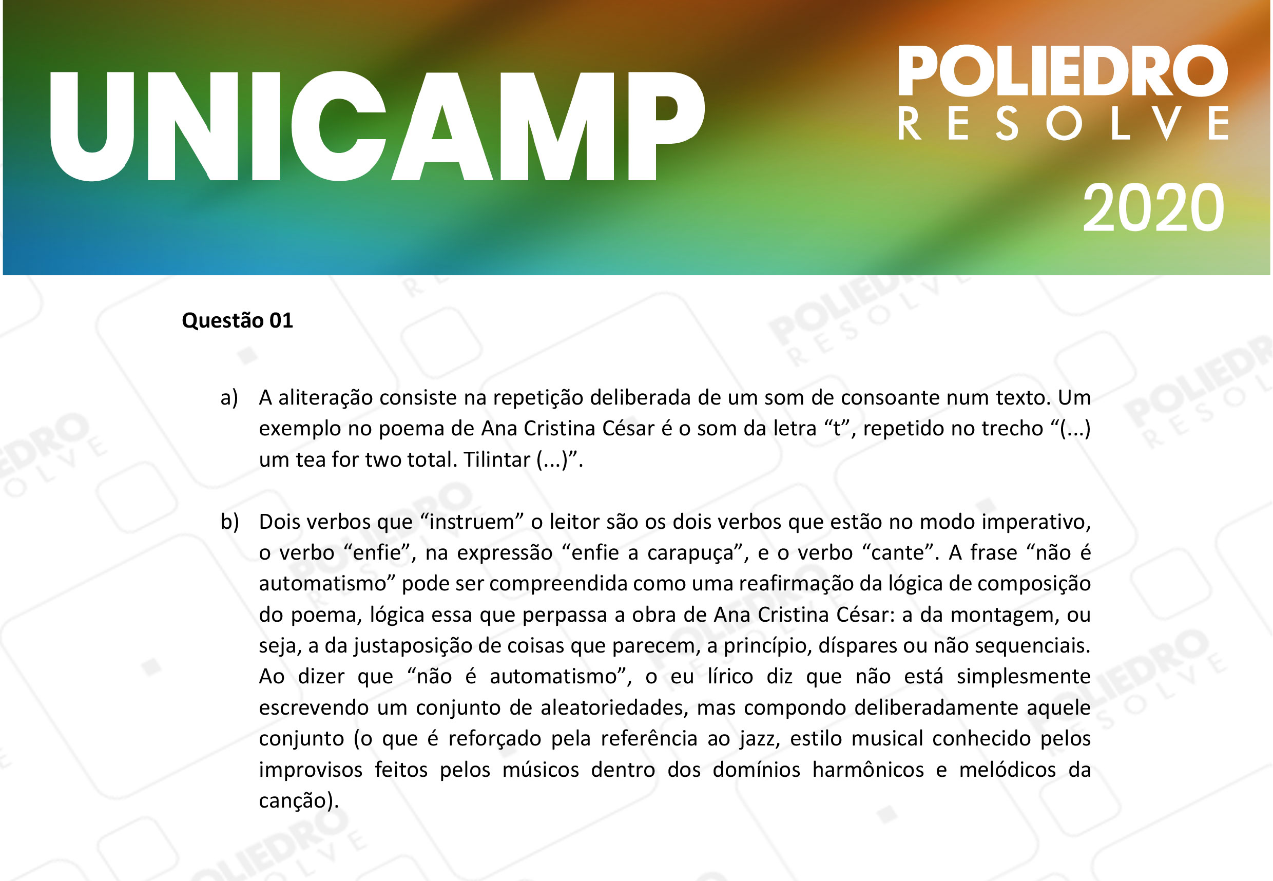 Dissertativa 1 - 2ª Fase - 1º Dia - Unicamp 2020