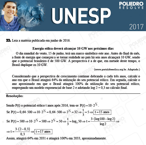 Dissertativa 22 - 2ª Fase - Unesp 2017