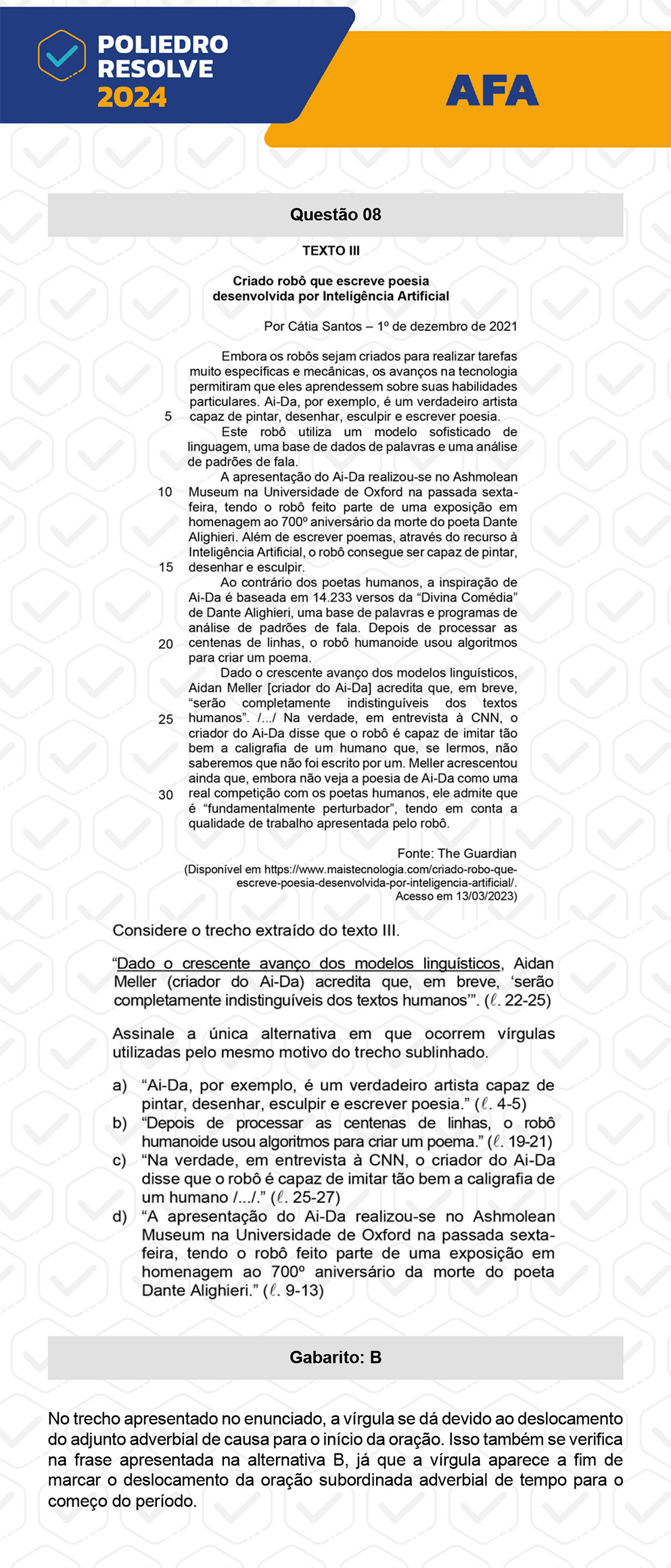 Questão 8 - Nova variação - AFA 2024