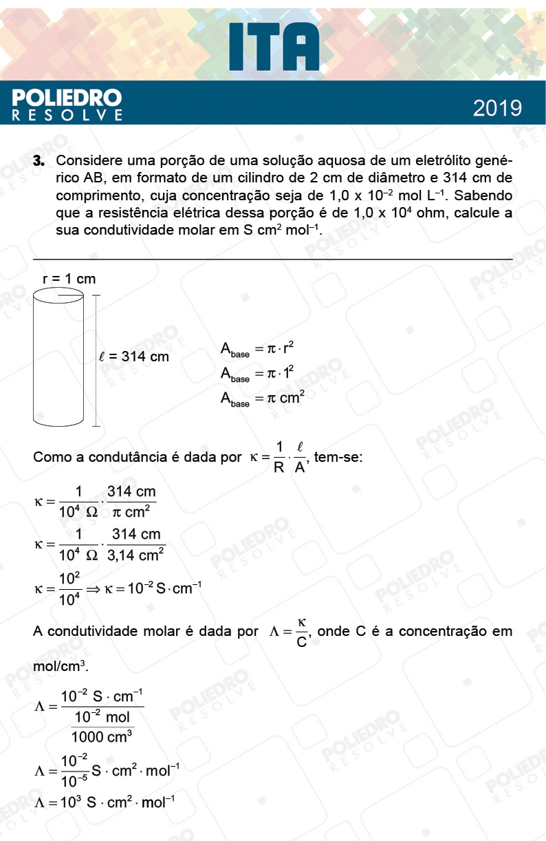 Dissertativa 3 - 2ª Fase - 1º Dia - MAT / QUI - ITA 2019