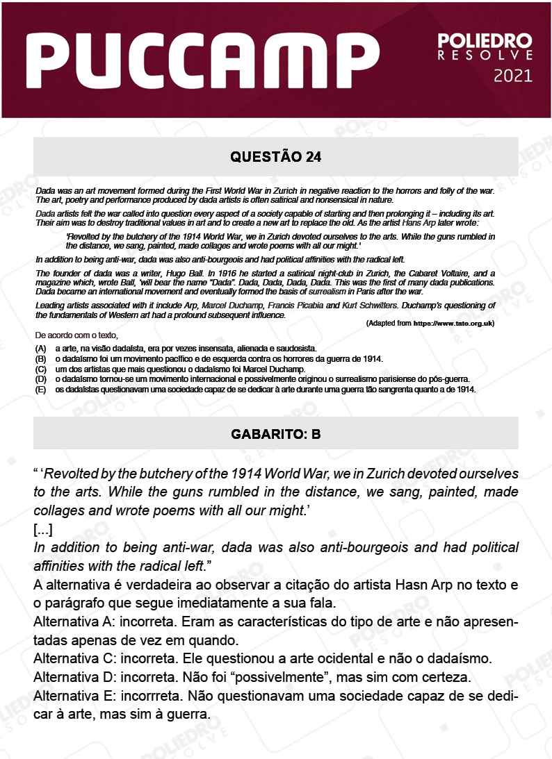 Questão 24 - Direito - PUC-Campinas 2021