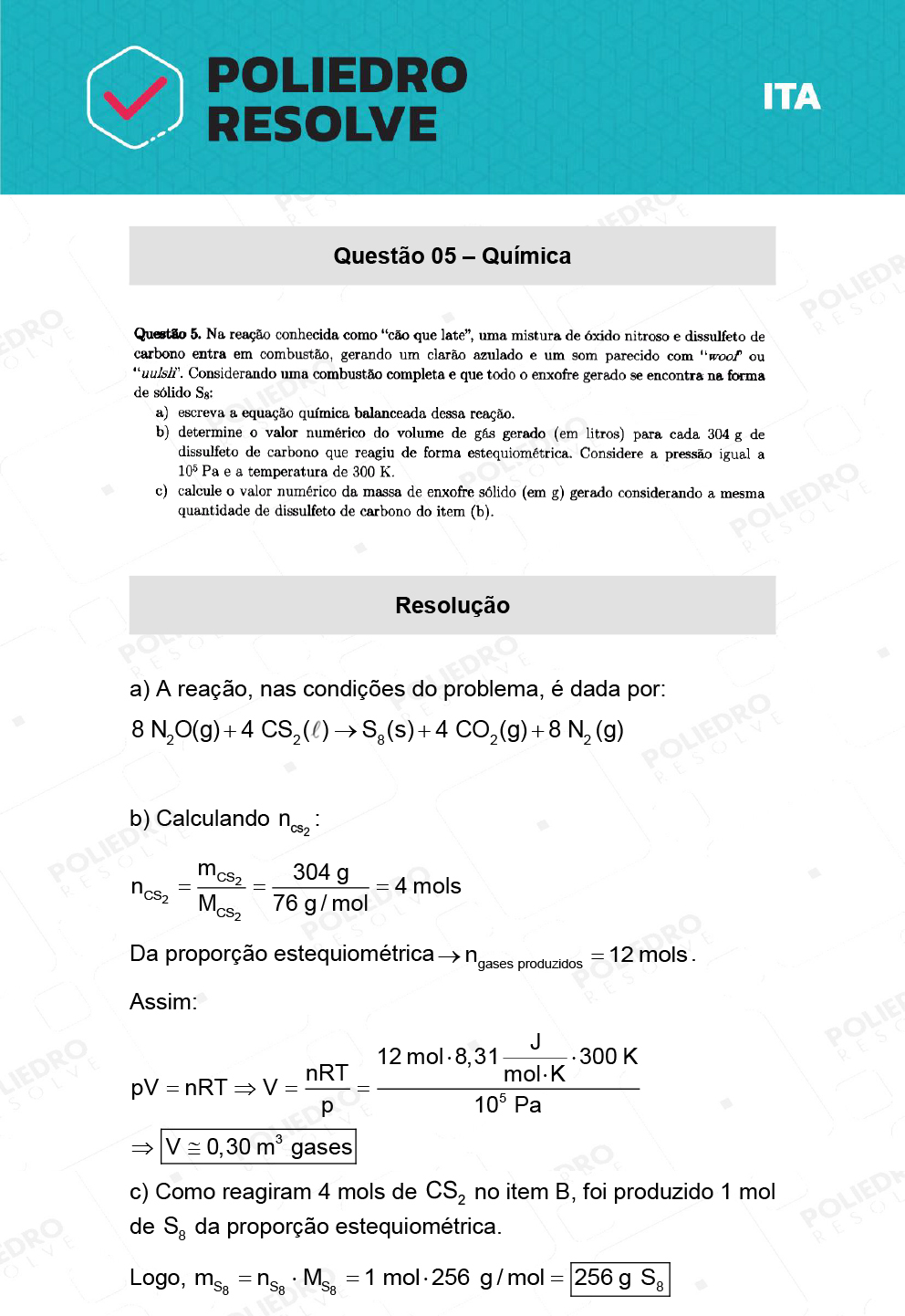 Dissertativa 5 - 2ª Fase - 1º Dia - ITA 2022