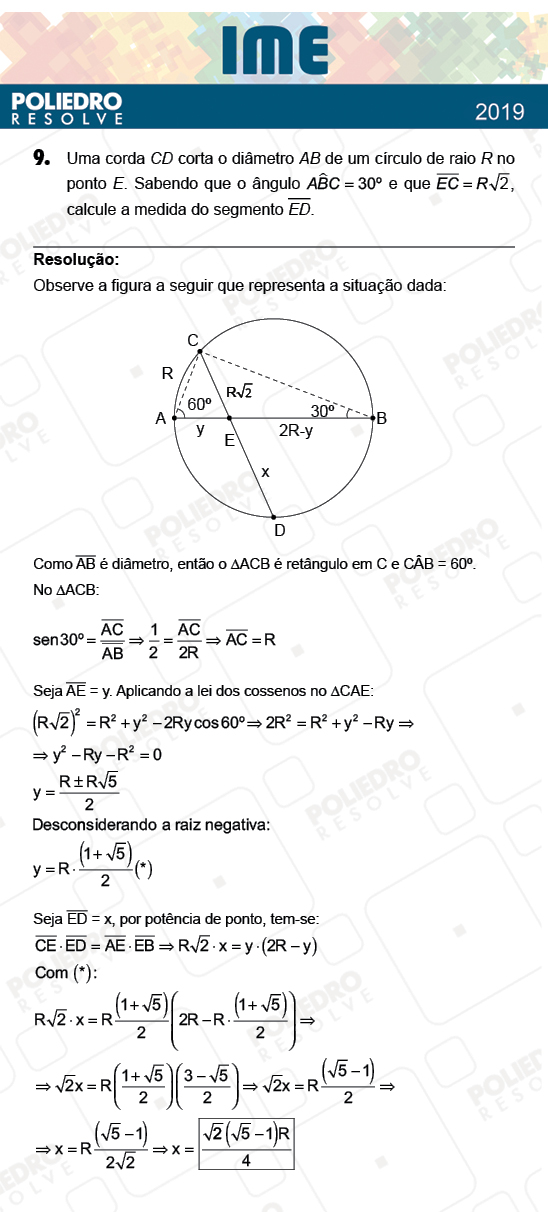 Dissertativa 9 - 2ª Fase - Matemática - IME 2019
