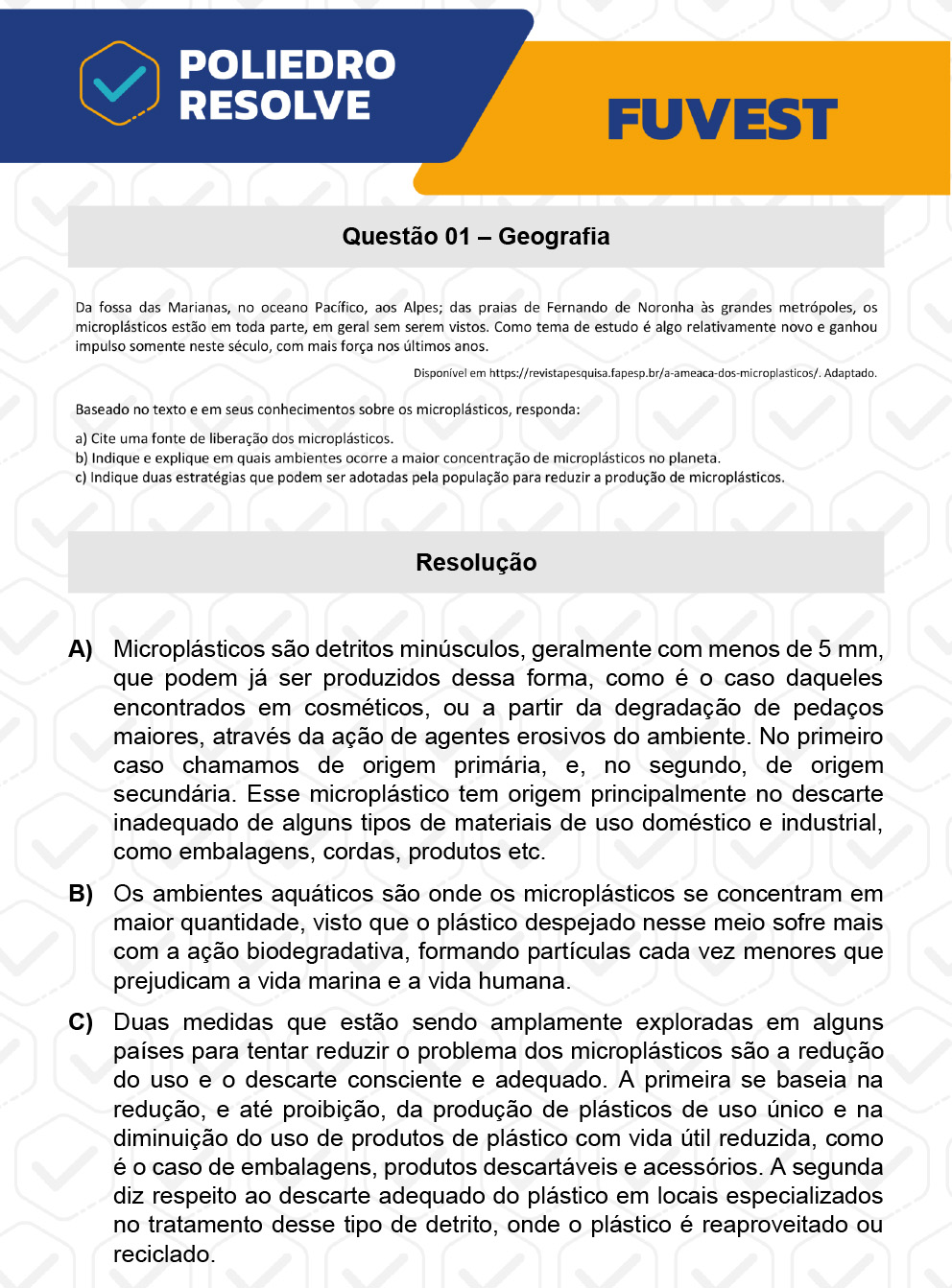 Dissertativa 1 - 2ª Fase - 2º Dia - Fuvest 2023
