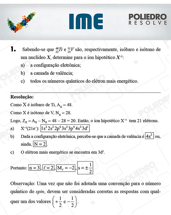 Dissertativa 1 - Química - IME 2018