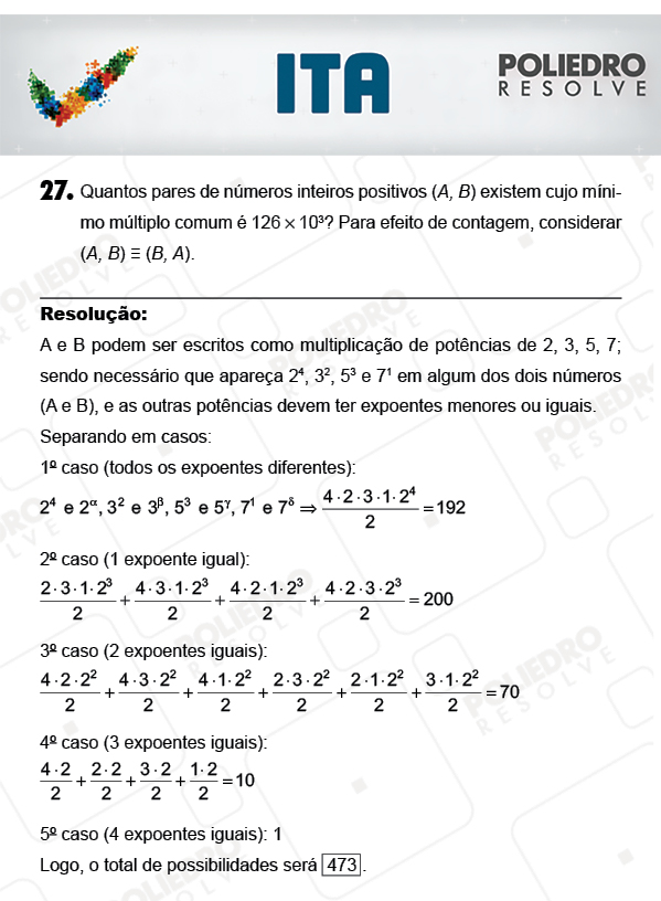 Dissertativa 27 - Matemática - ITA 2018