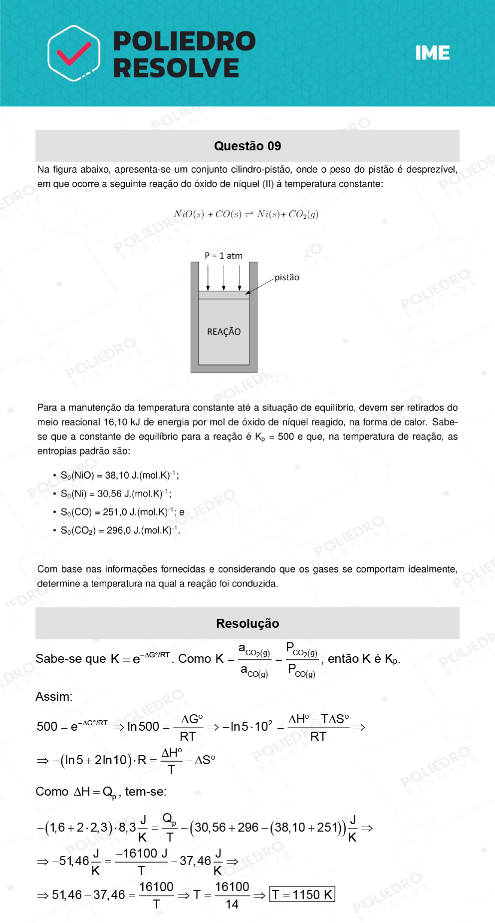 Dissertativa 9 - 2ª Fase - Química - IME 2022