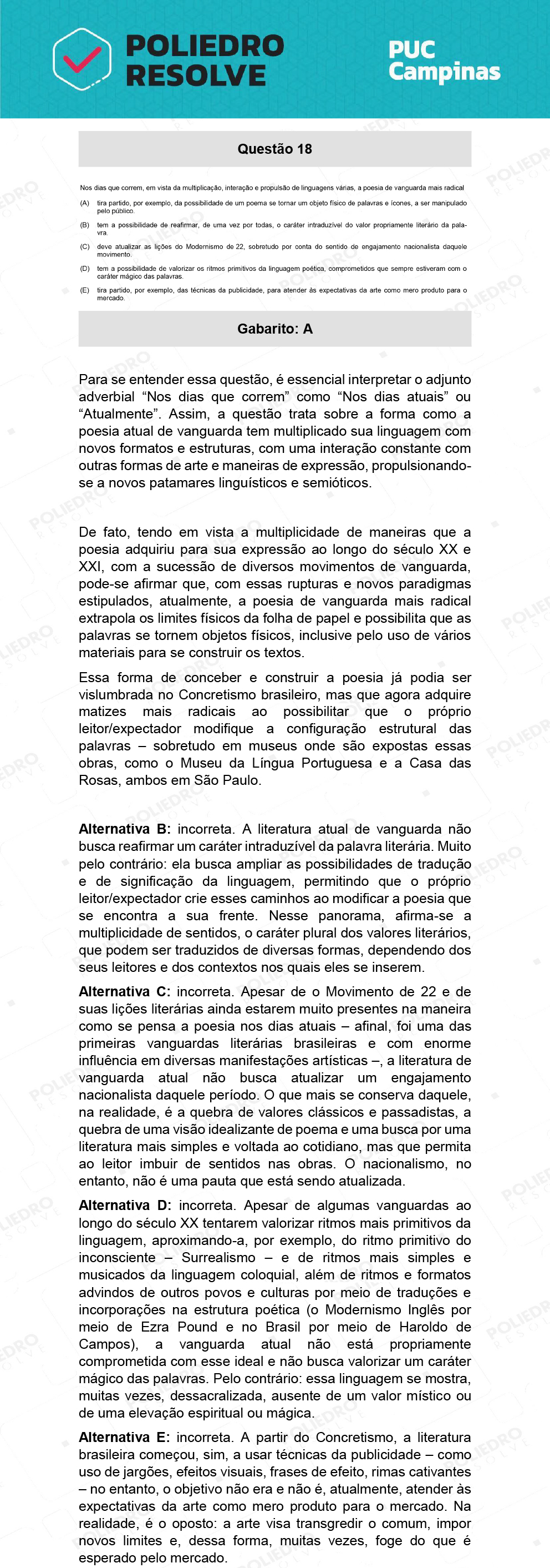 Questão 18 - Direito - PUC-Campinas 2022