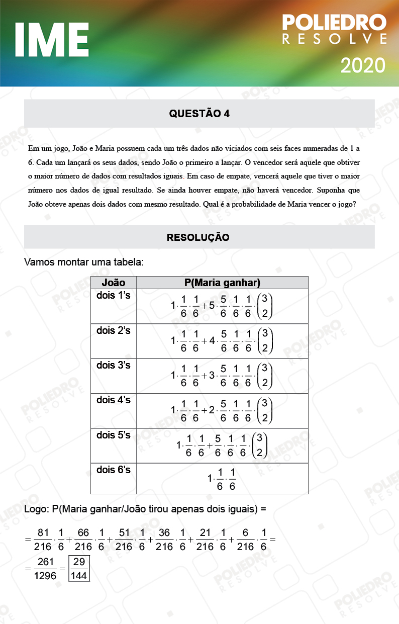 Dissertativa 4 - 2ª Fase - Matemática - IME 2020