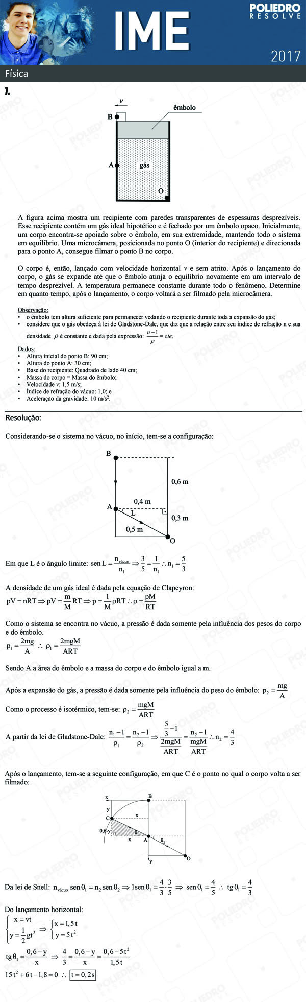 Dissertativa 7 - Física - IME 2017