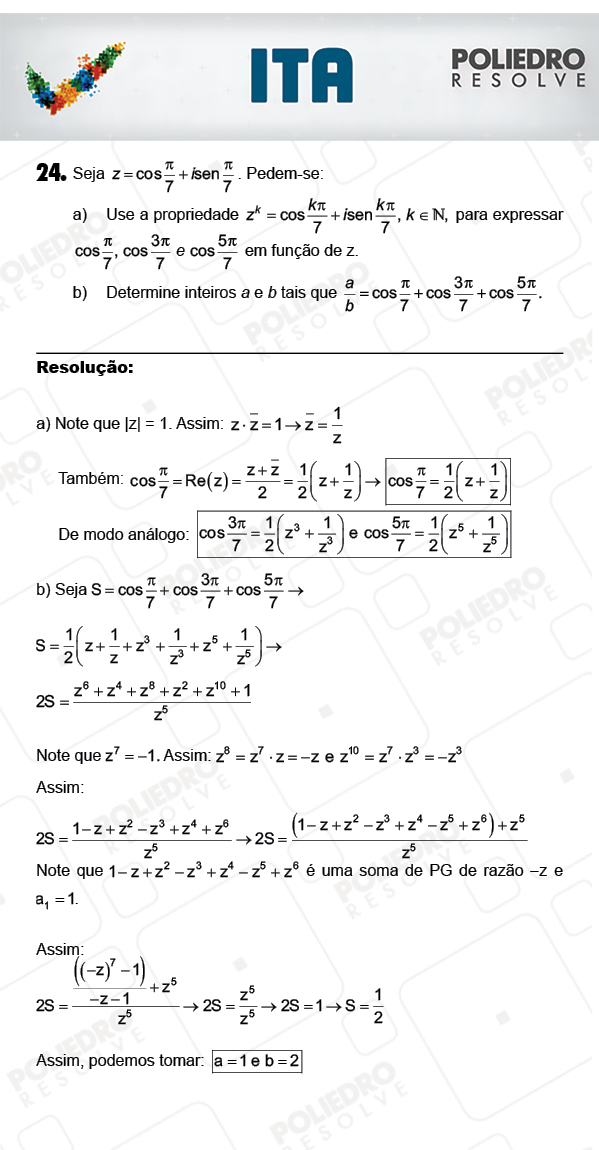Dissertativa 24 - Matemática - ITA 2018