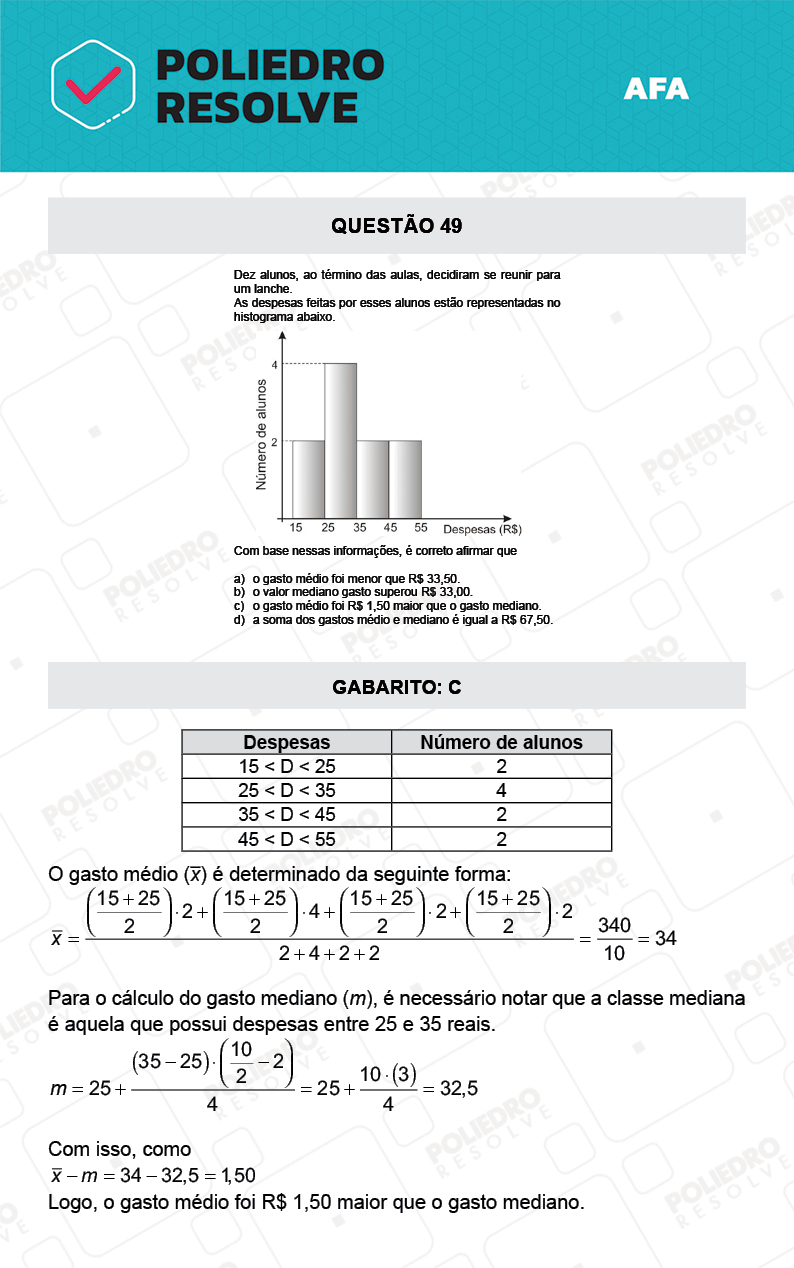 Questão 49 - Prova Tipo A - AFA 2022