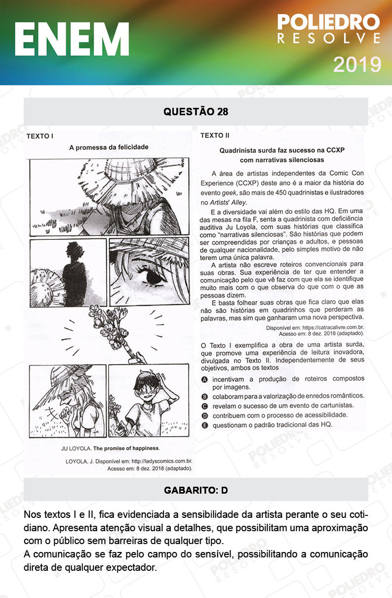 Questão 28 - 1º DIA - PROVA BRANCA - ENEM 2019