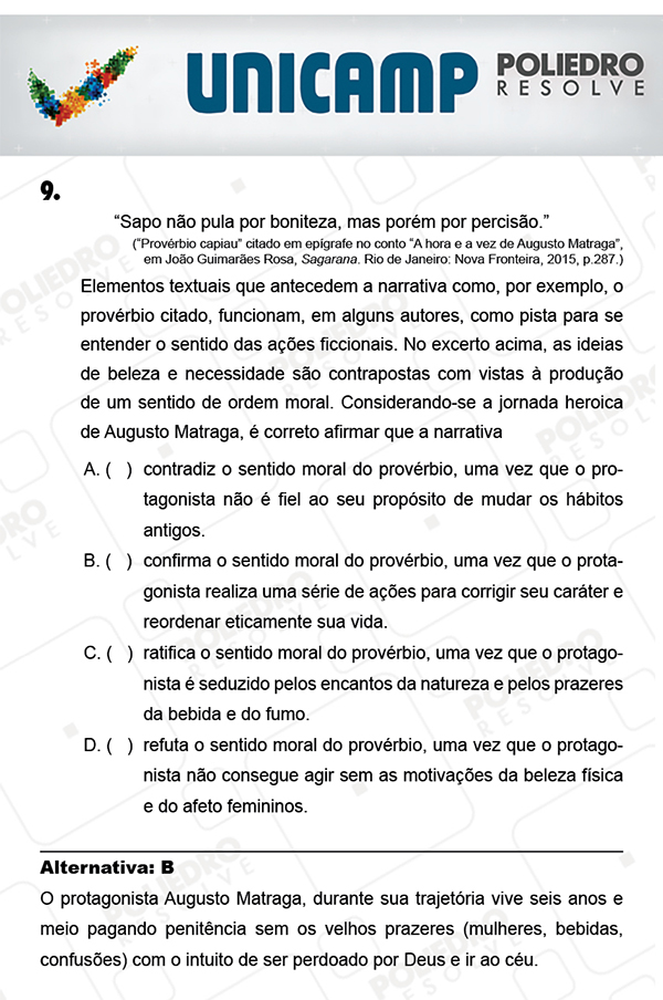 Questão 9 - 1ª Fase - PROVA Q - UNICAMP 2018