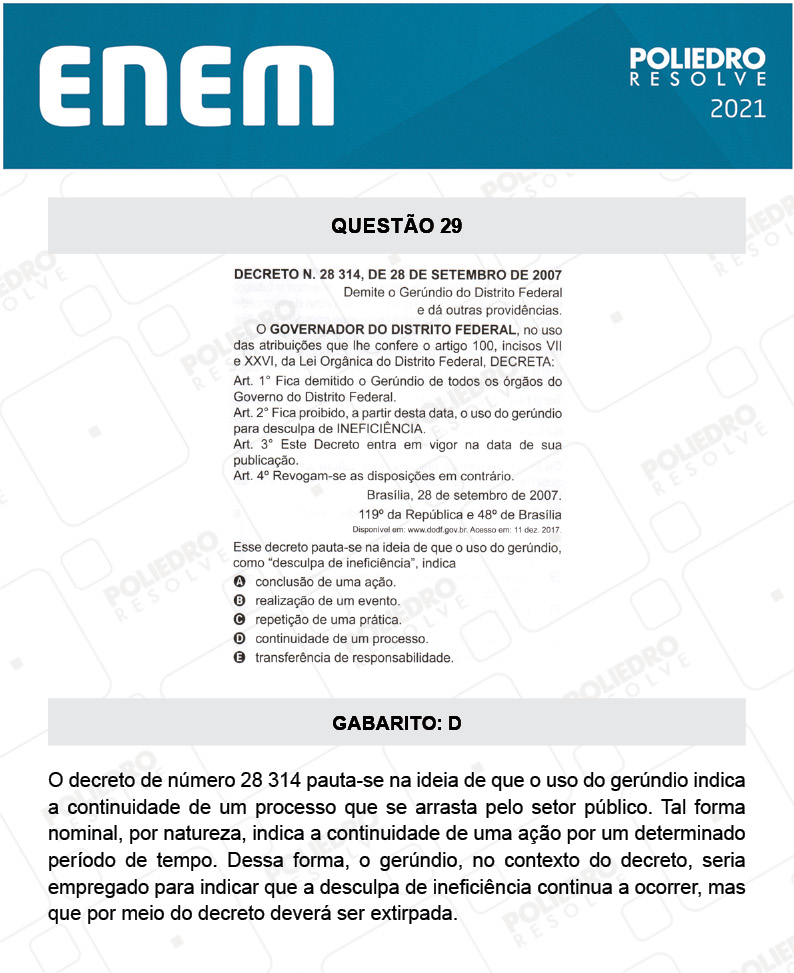 Questão 29 - 1º DIA - Prova Rosa - ENEM 2020