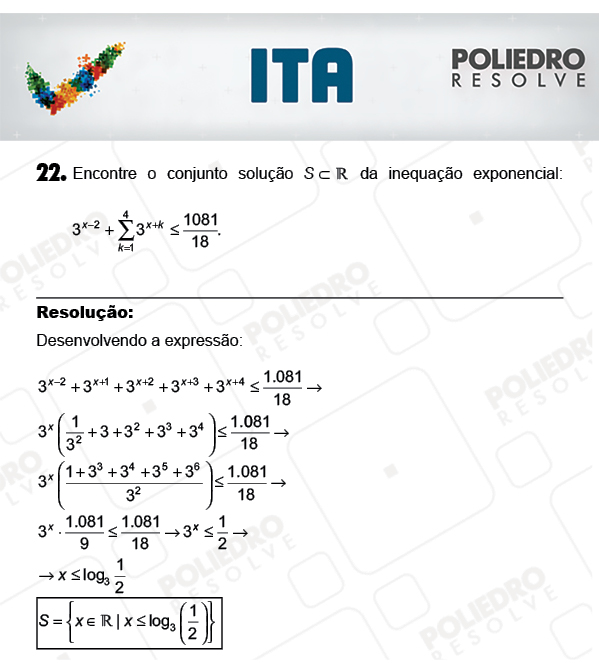 Dissertativa 22 - Matemática - ITA 2018