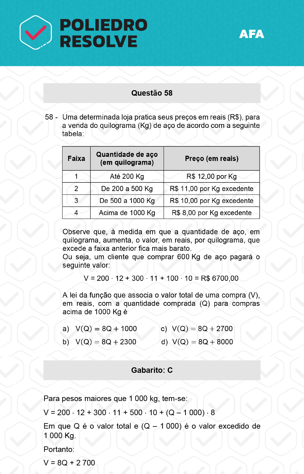 Questão 58 - Prova Tipo A - AFA 2023