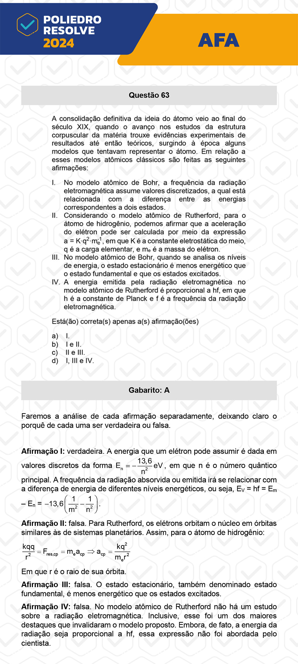 Questão 63 - Nova variação - AFA 2024