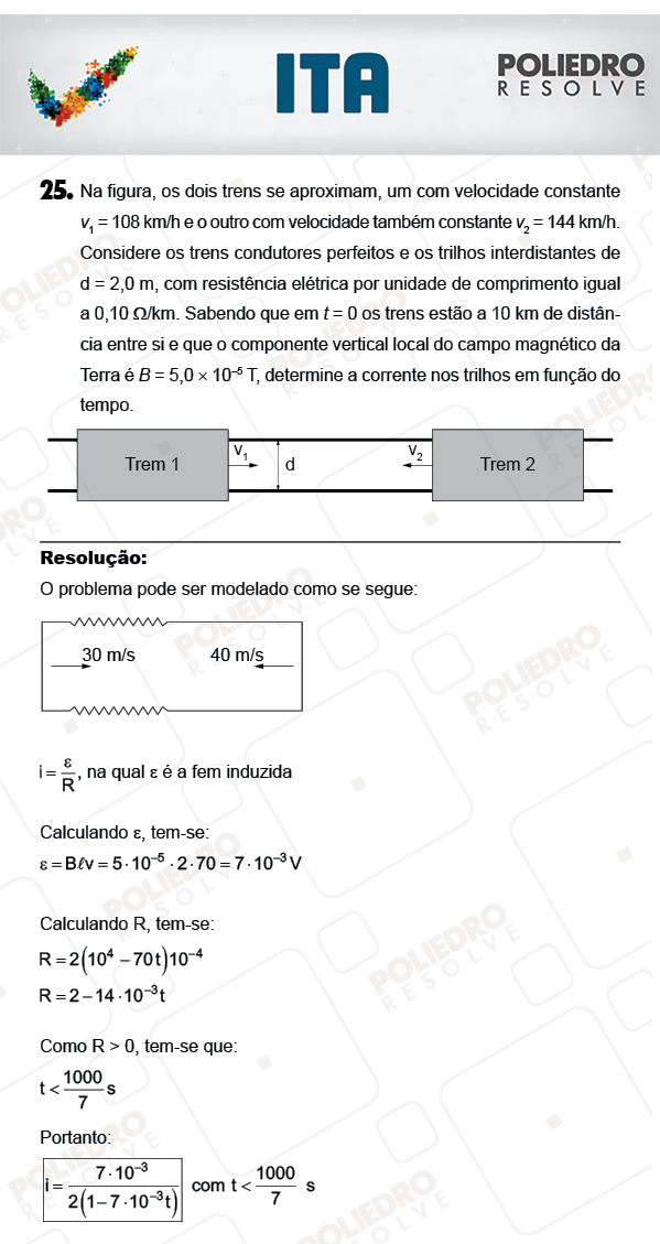 Dissertativa 25 - Física - ITA 2018