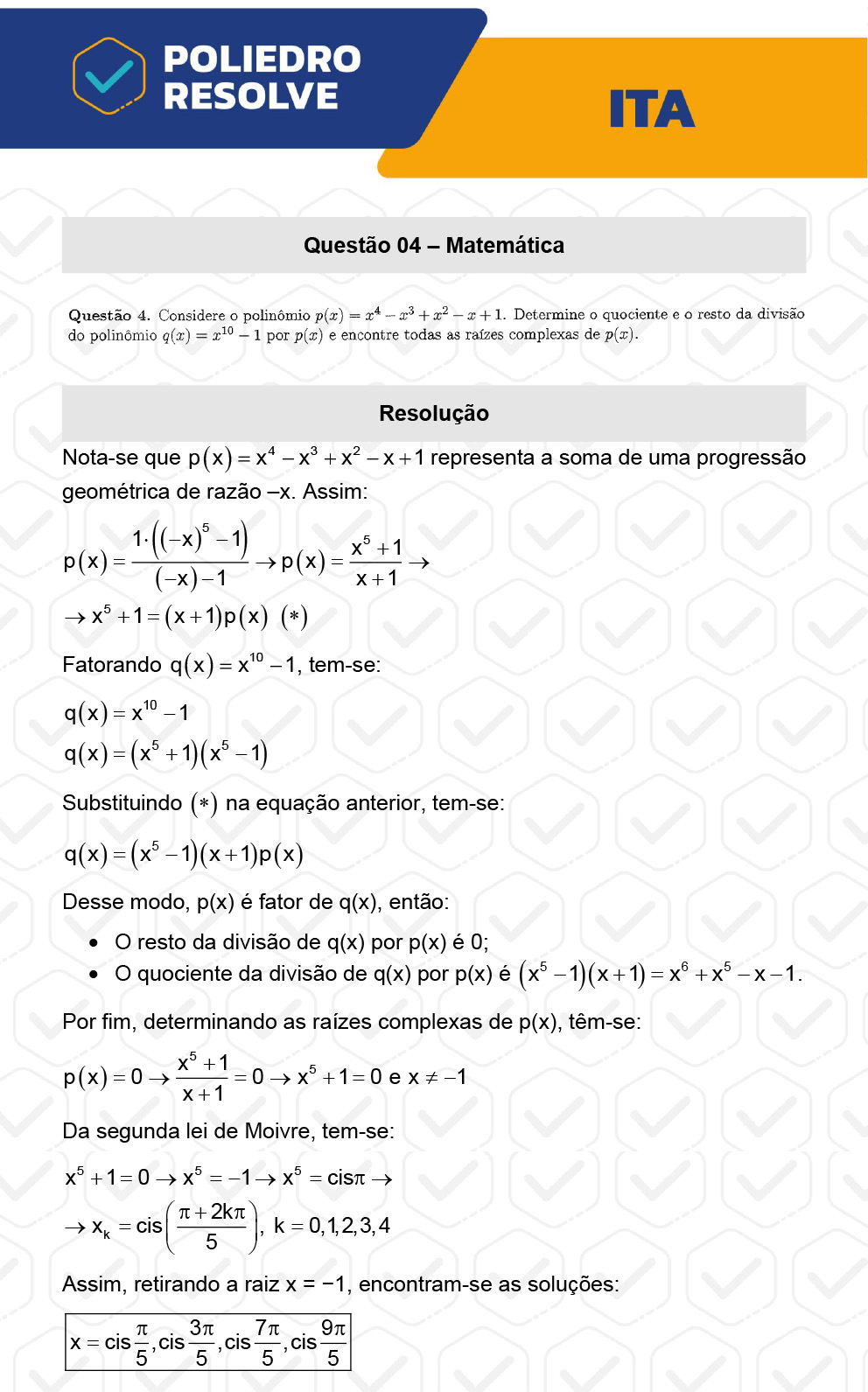 Dissertativa 4 - 2ª Fase - 1º Dia - ITA 2023