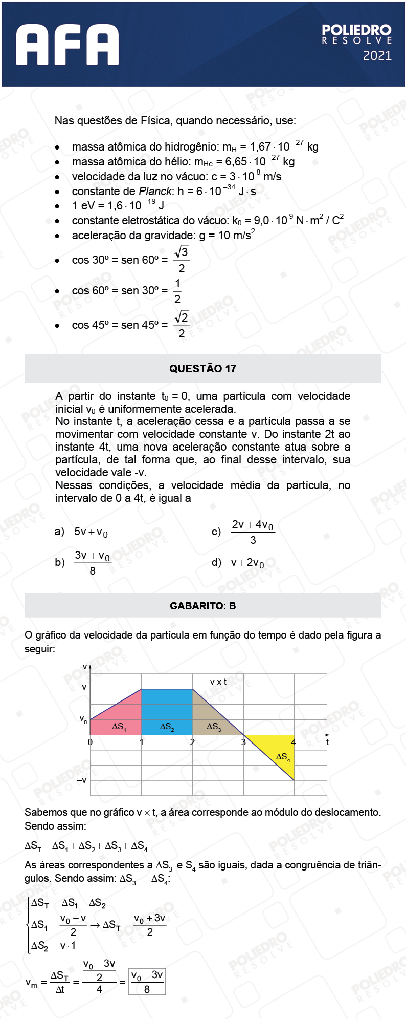 Questão 17 - Prova Tipo A - AFA 2021