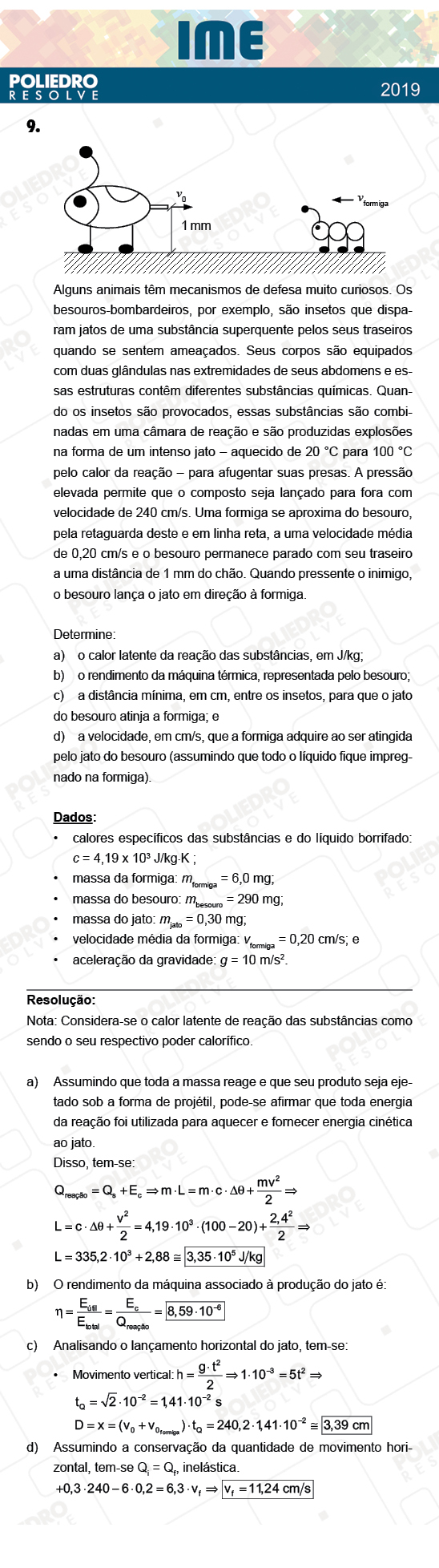 Dissertativa 9 - 2ª Fase - Física - IME 2019