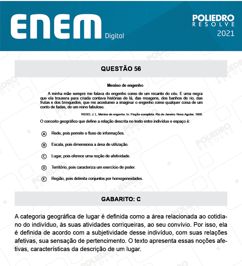 Questão 56 - 1º Dia - Prova Rosa - Espanhol - ENEM DIGITAL 2020
