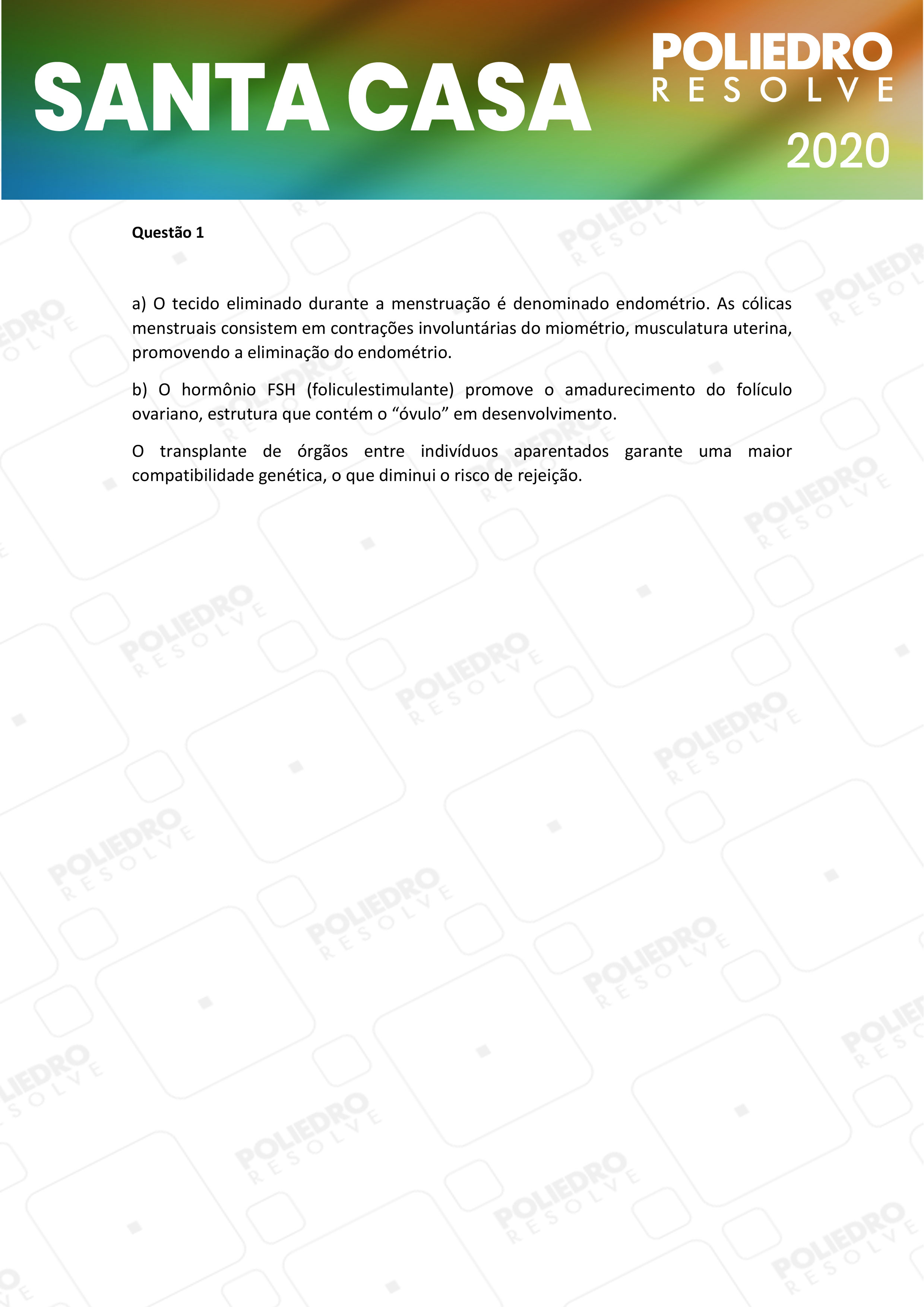 Dissertativa 1 - 1º Dia - Santa Casa 2020
