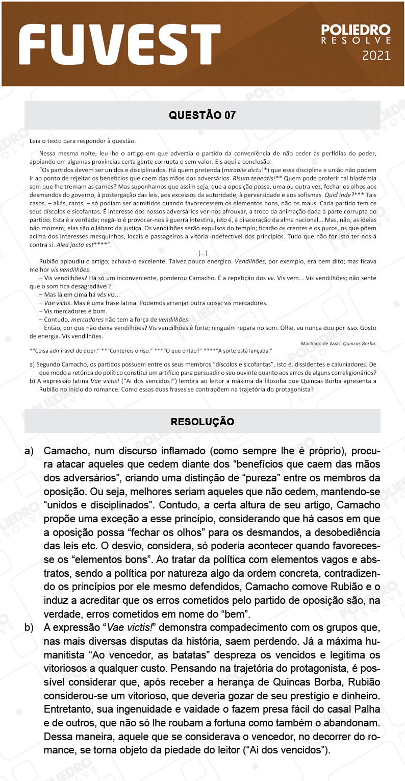 Dissertativa 7 - 2ª Fase - 1º Dia - Fuvest 2021