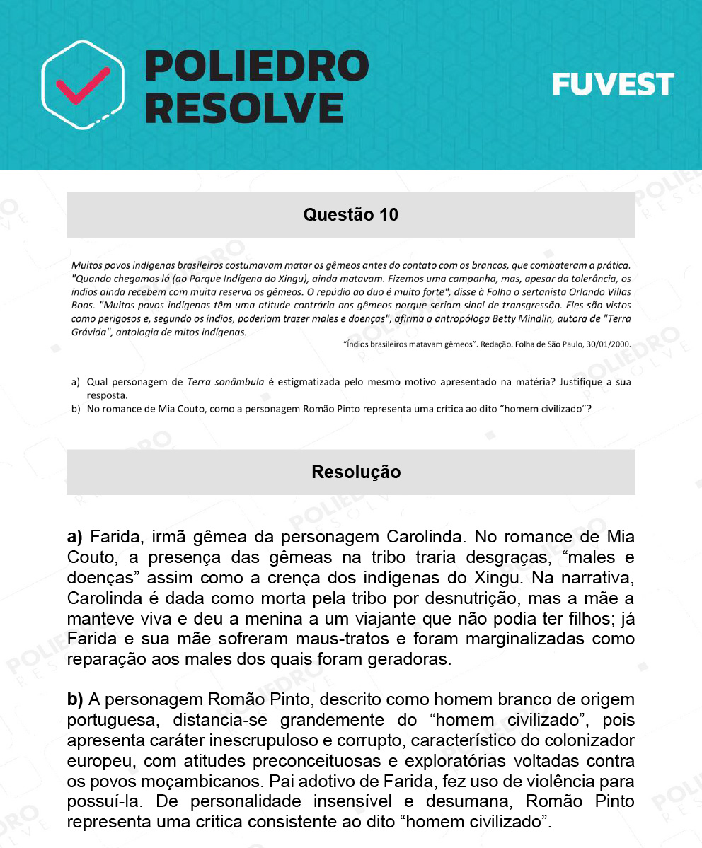 Dissertativa 10 - 2ª Fase - 1º Dia - Fuvest 2022