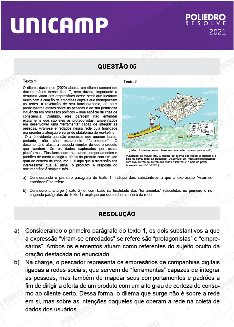 Dissertativa 5 - 2ª Fase - 1º Dia - Unicamp 2021