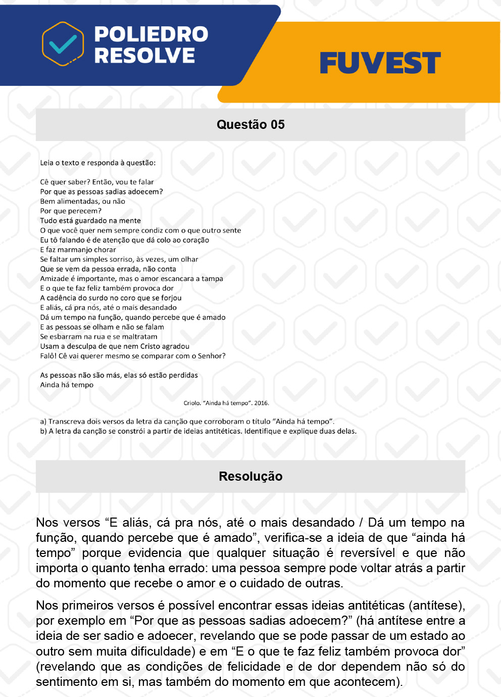 Dissertativa 5 - 2ª Fase - 1º Dia - Fuvest 2023