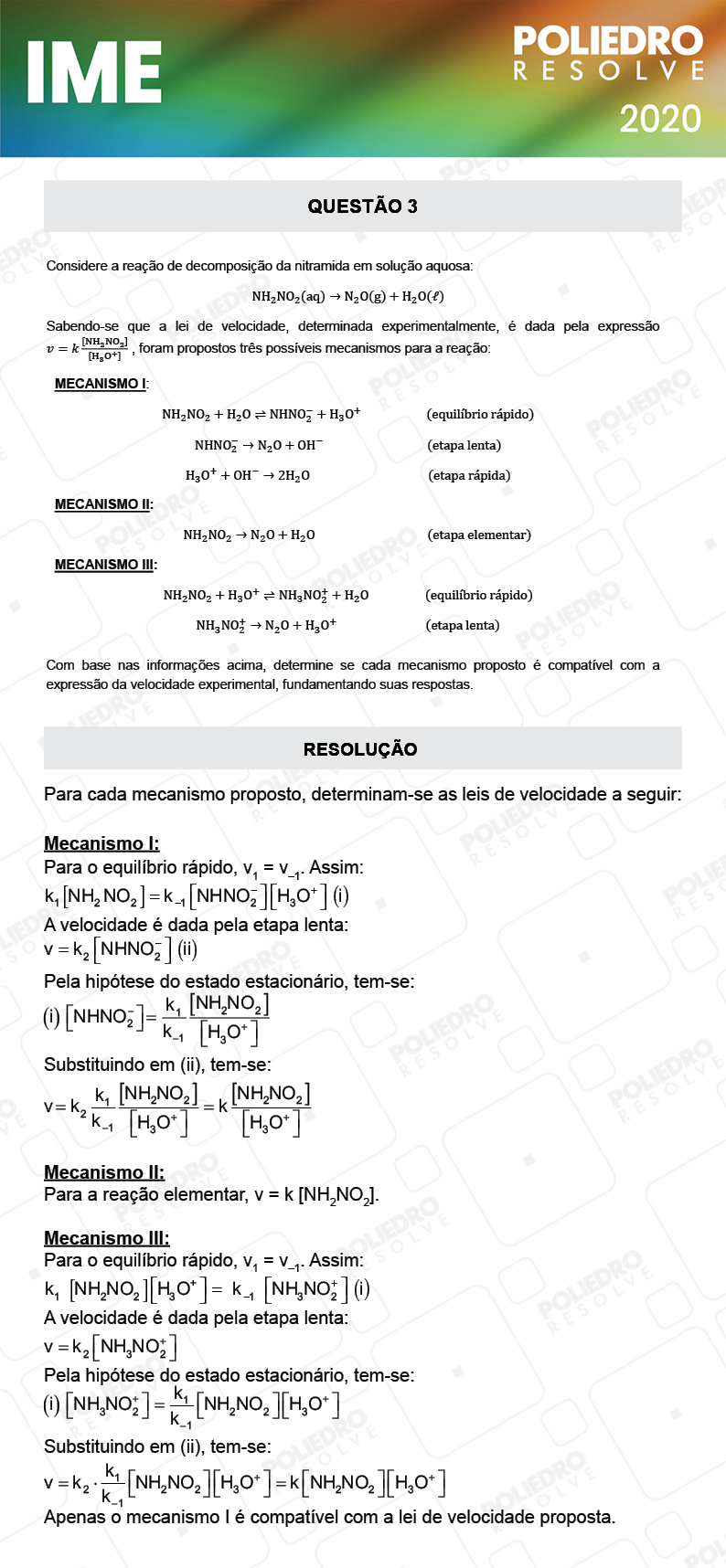 Dissertativa 3 - 2ª Fase - Química - IME 2020
