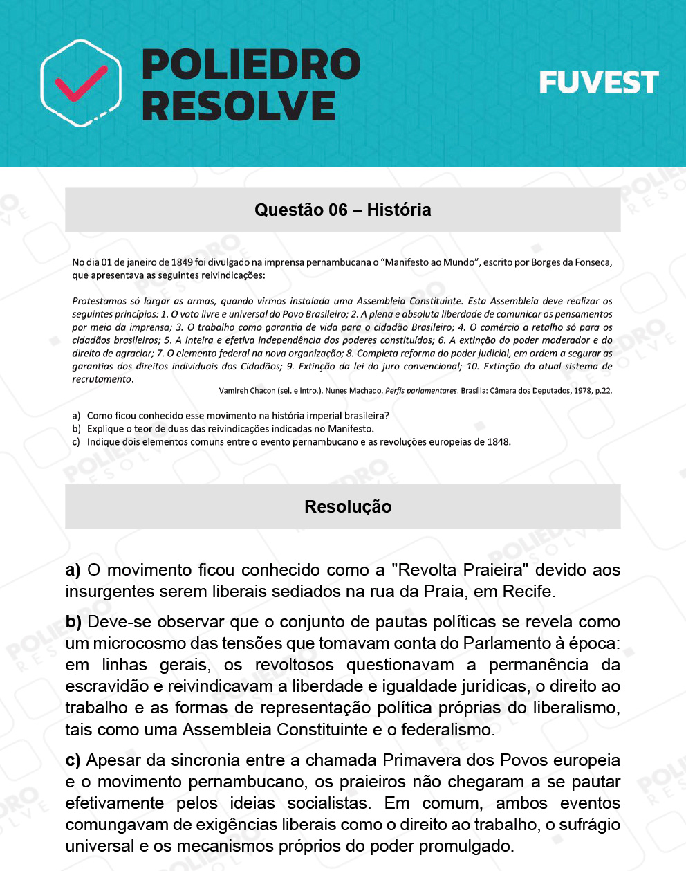 Dissertativa 6 - 2ª Fase - 2º Dia - Fuvest 2022