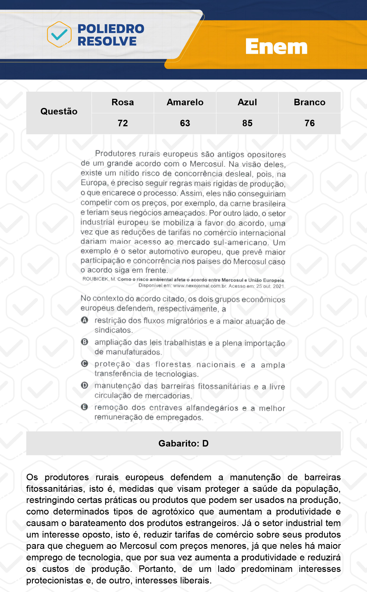 Questão 76 - 1º Dia - Prova Branca - ENEM 2023