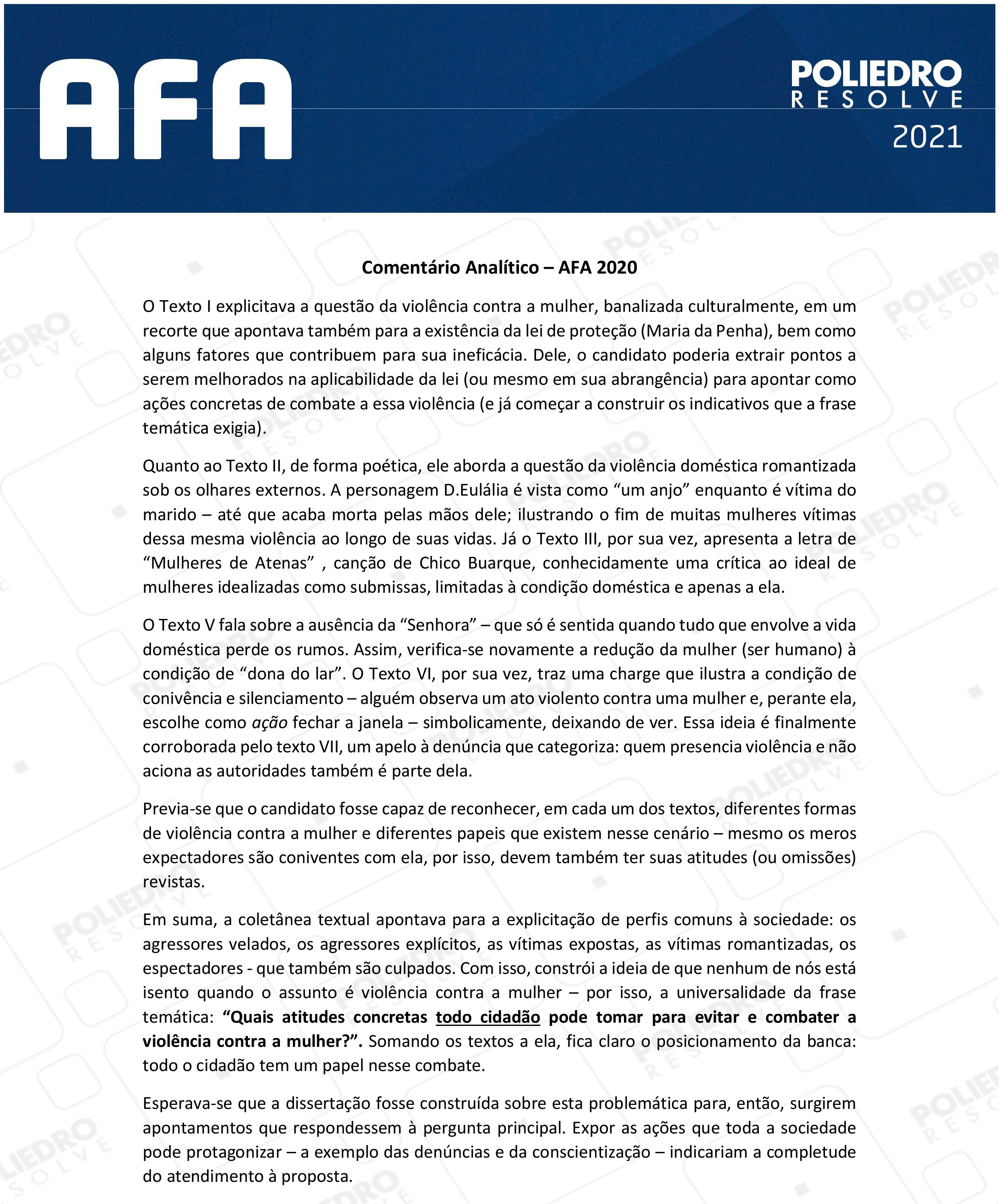Redação - Prova Tipo A - AFA 2021