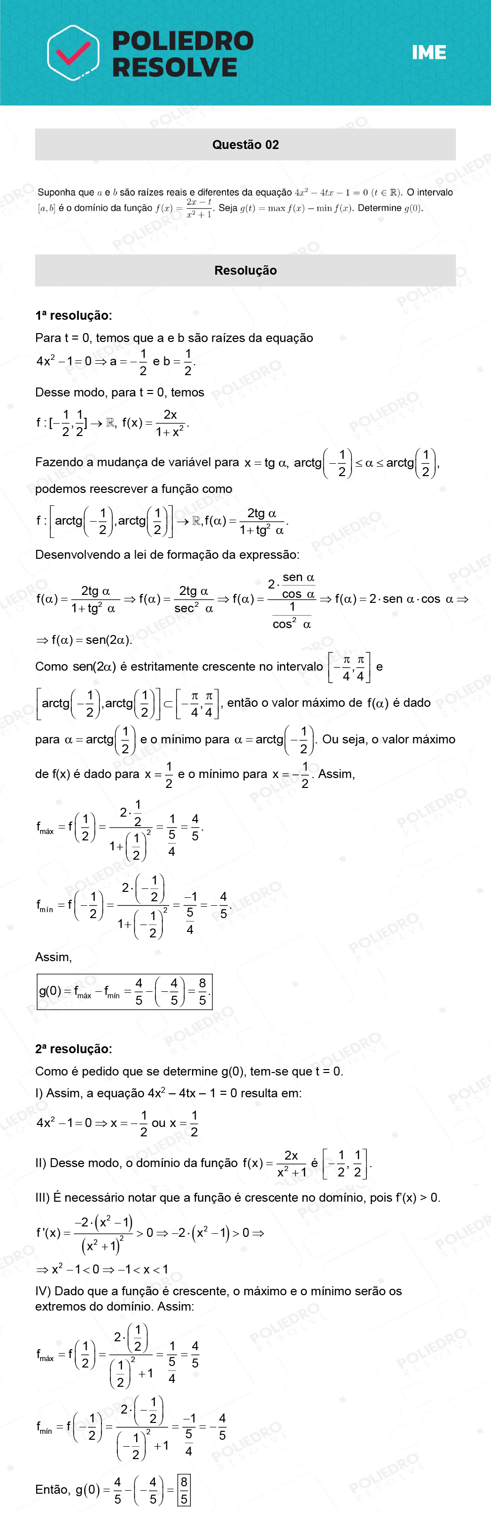 Dissertativa 2 - 2ª Fase - Matemática - IME 2022