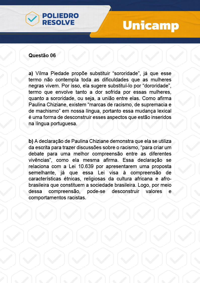 Dissertativa 6 - 2ª Fase - 1º Dia - Unicamp 2024