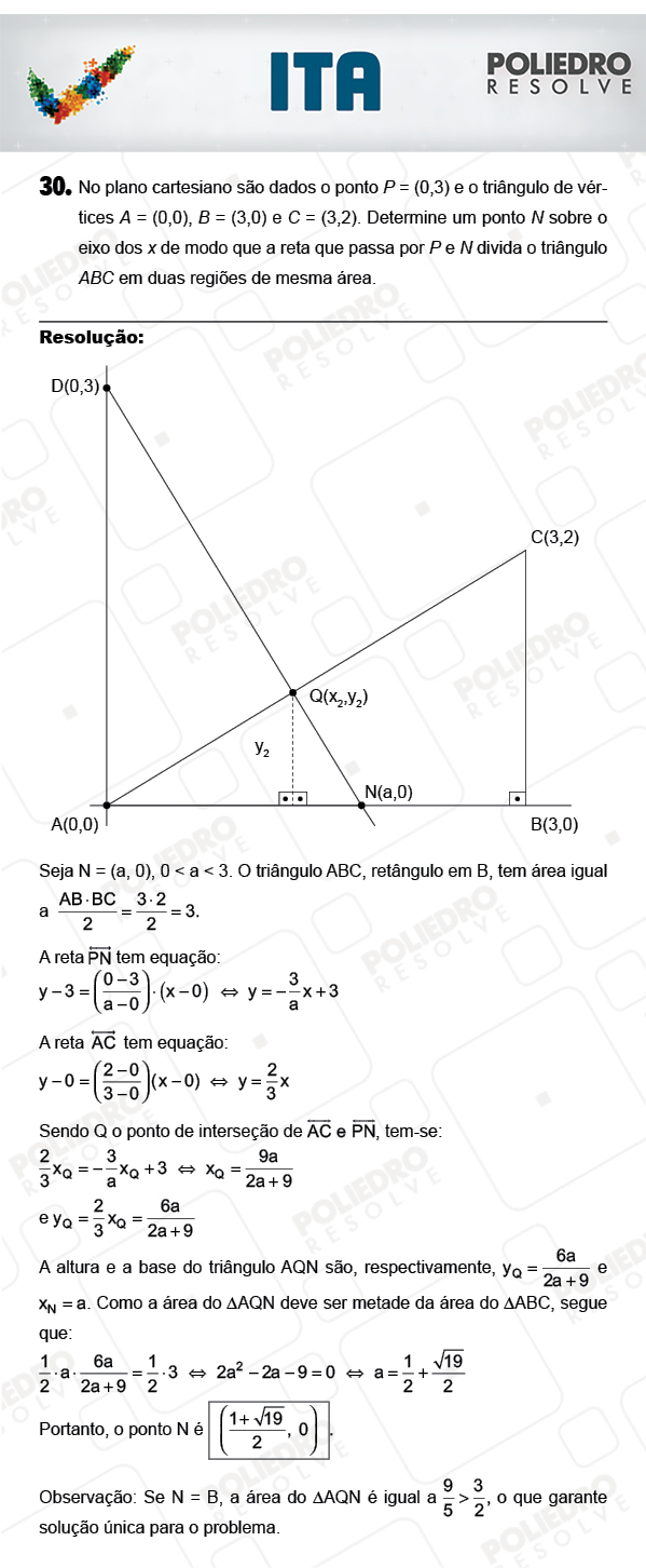 Dissertativa 30 - Matemática - ITA 2018