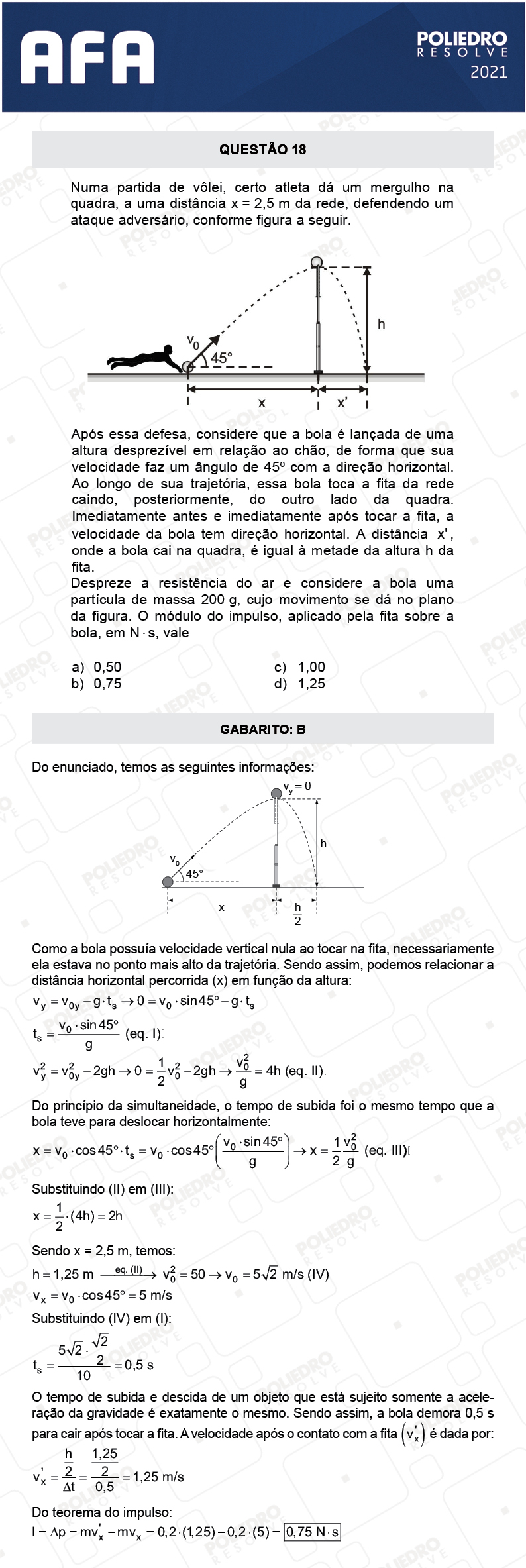Questão 18 - Prova Tipo A - AFA 2021