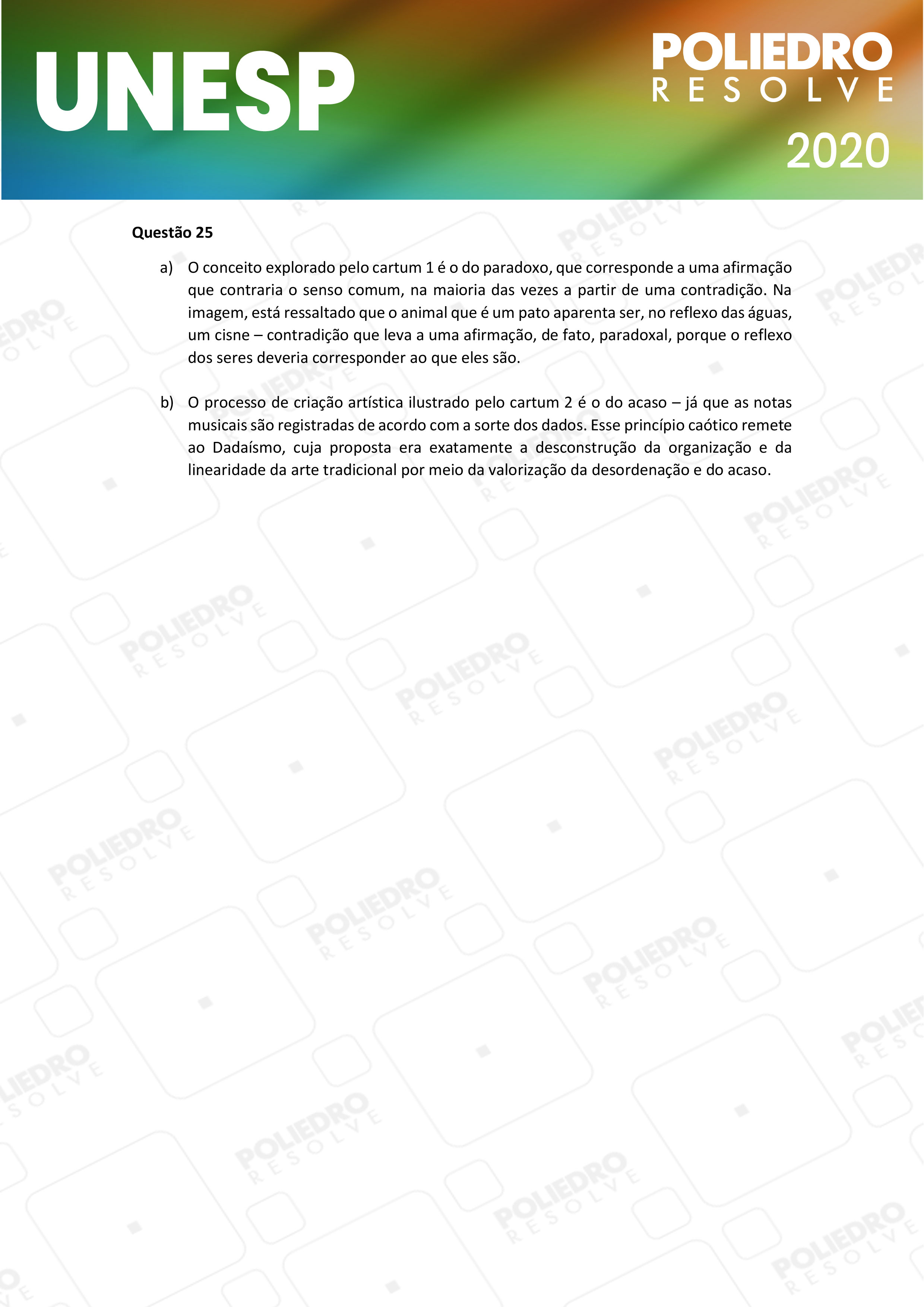 Dissertativa 25 - 2ª Fase - 2º Dia - Unesp 2020